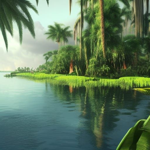 Alligator Eyes Peer From Florida Lake