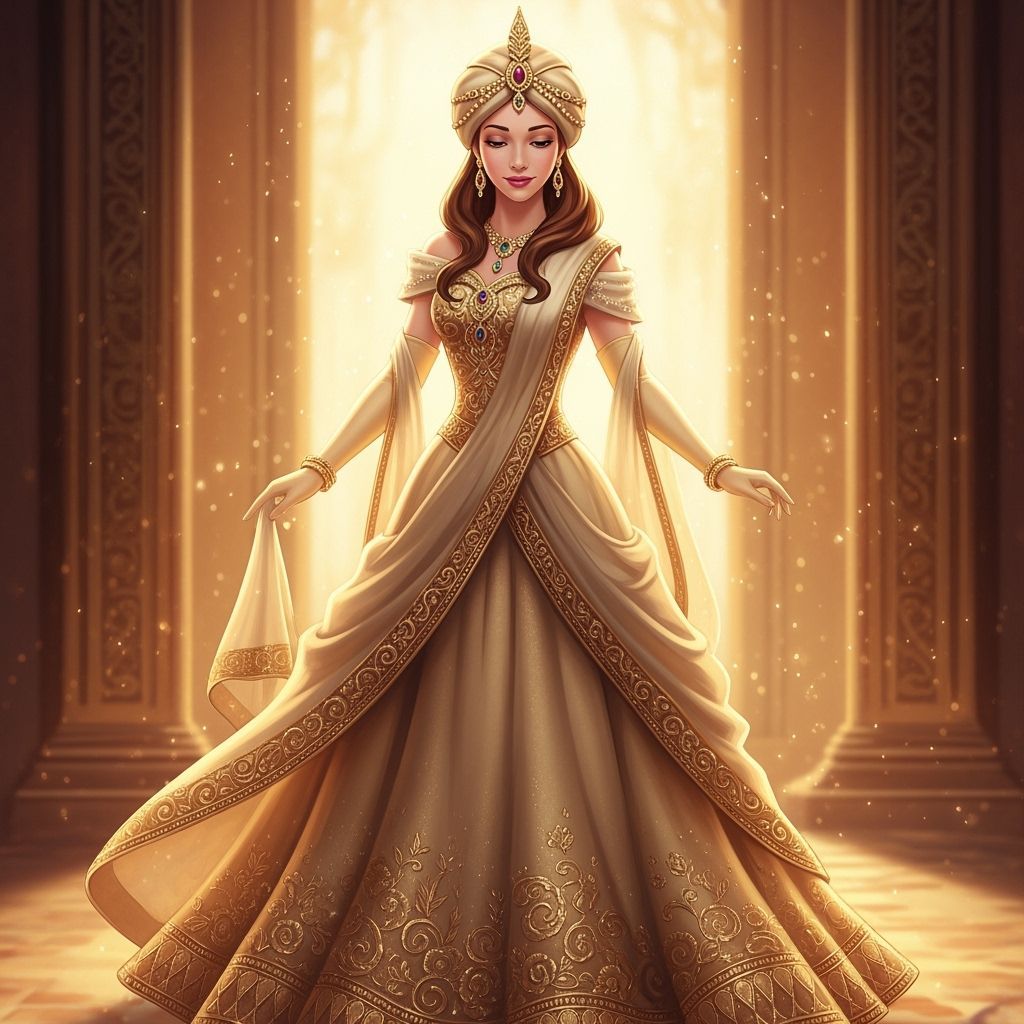 Princess Belle in Regal Lehenga and Turban