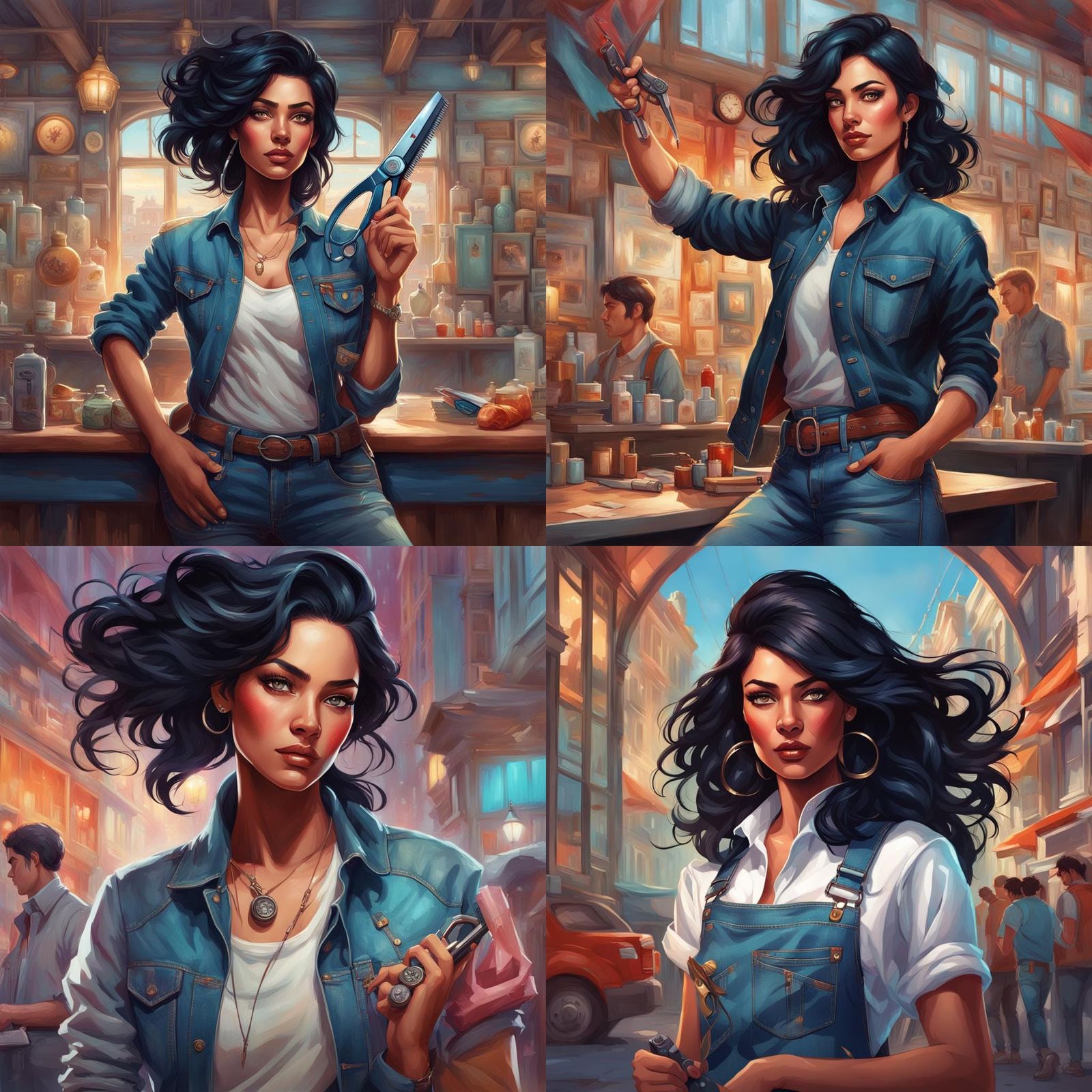 Stylish Barber Erika Portrait in Vibrant Colors