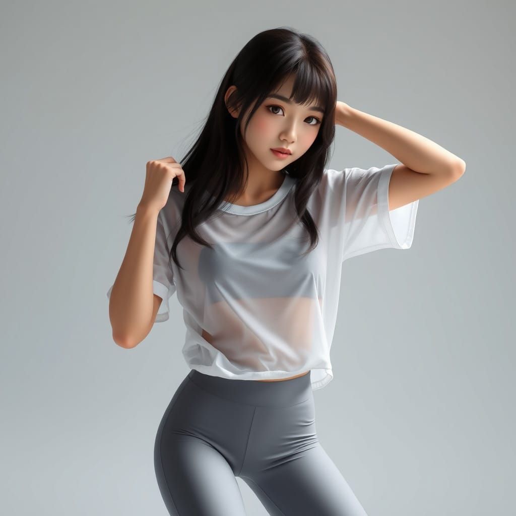 Stylized Realism Portrait of a Korean Teenager