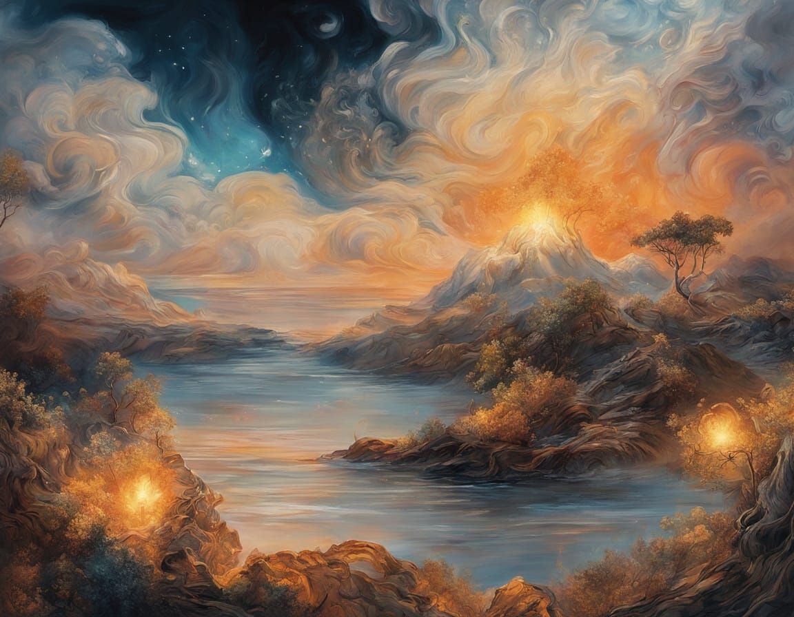 Surreal Dreamscapes in Hyperrealistic Brushstrokes