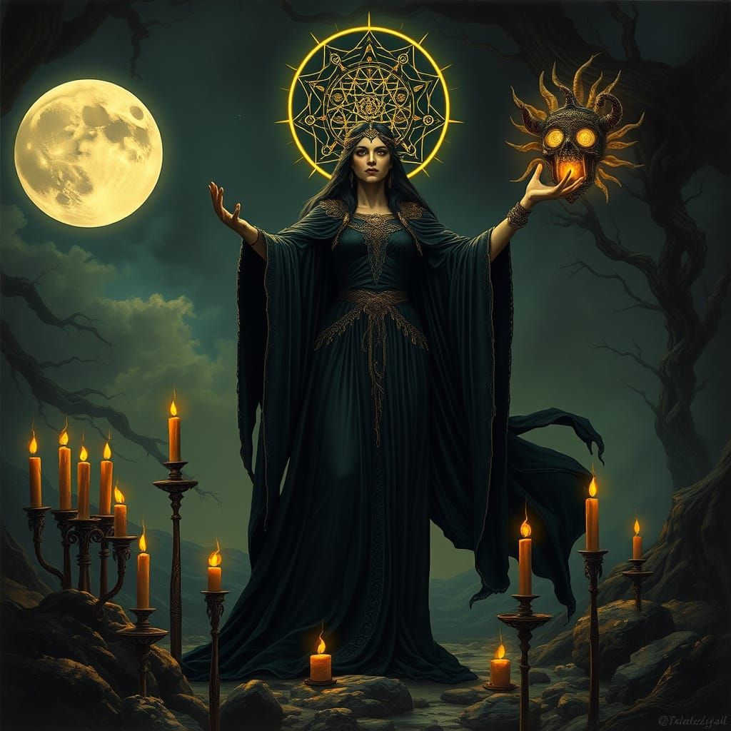 Ancient Greek Goddess of Magic Performs Dark Ritual Under Mo...