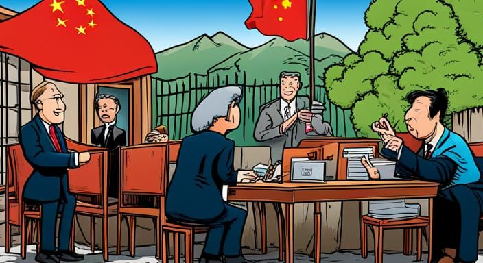 Xi Jinping and Bill Gates: Cartoon Meeting