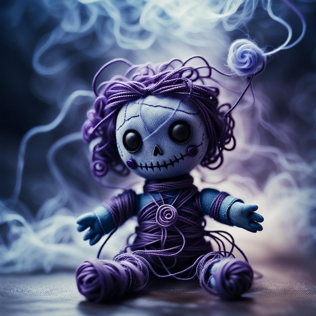 Mystical String Voodoo Doll in Dark Surrealism