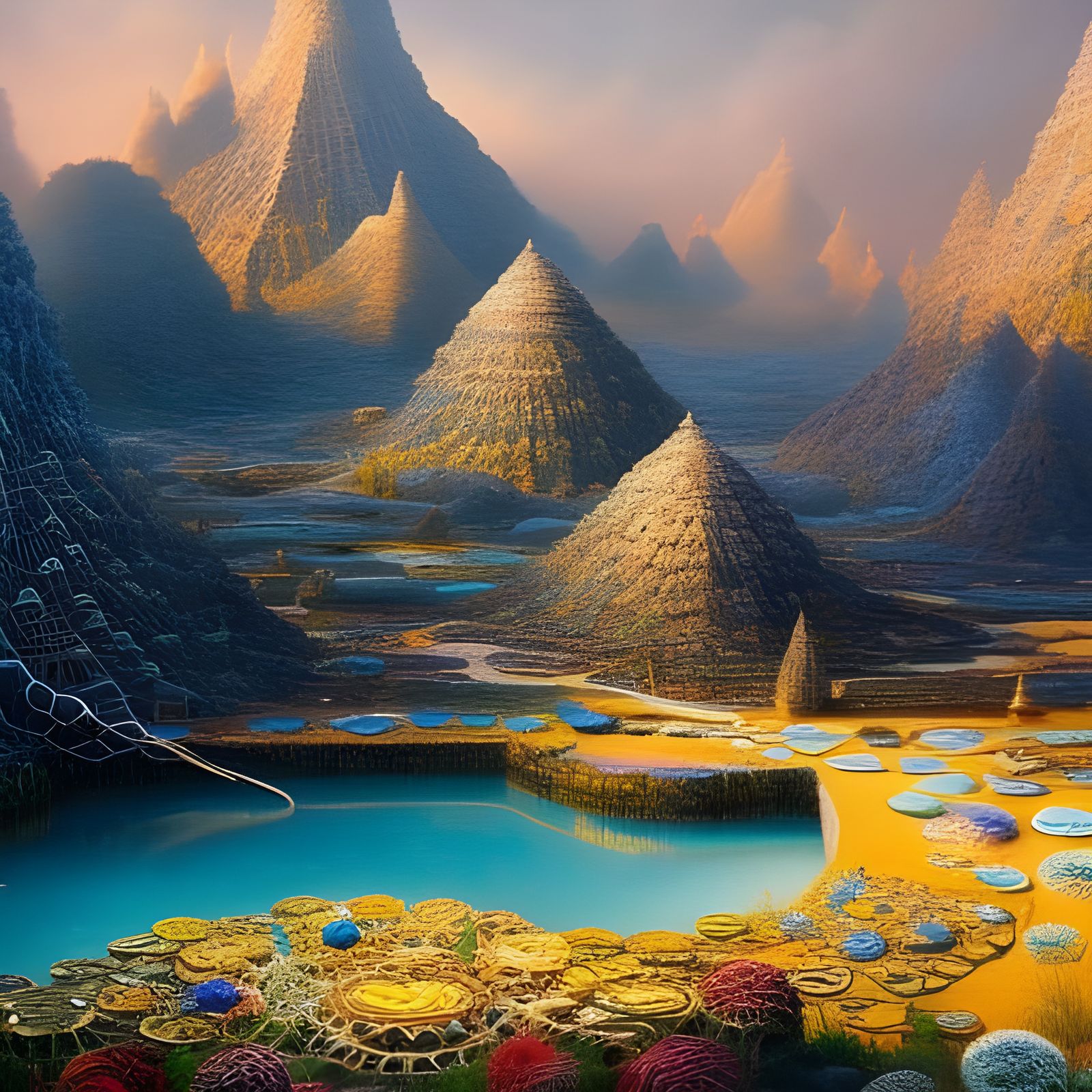 Fantastic Kingdom with Toxic Flowers: Digital Art