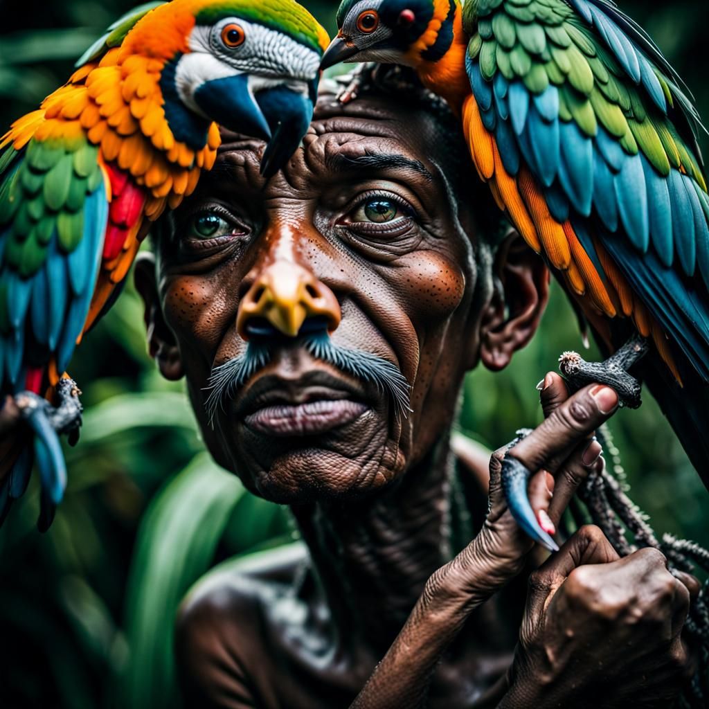 Colorful Tropical Birds in Hyperrealistic Detail