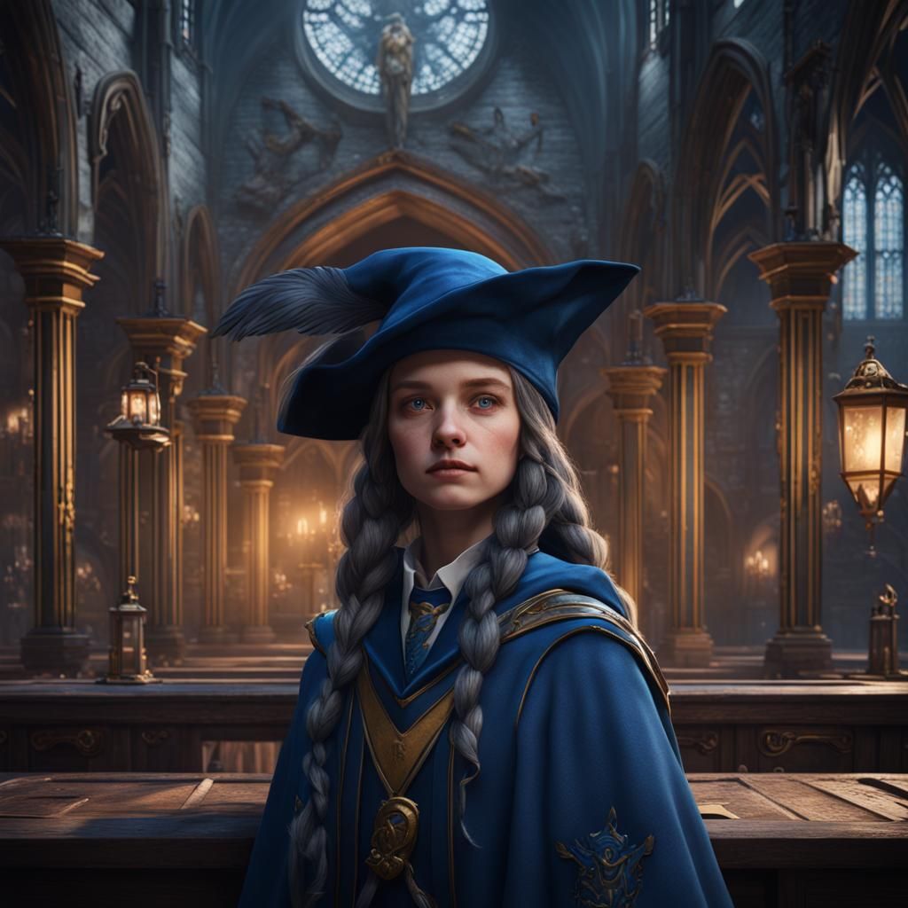 Detailed Ravenclaw Girl in Fantasy Concept Art