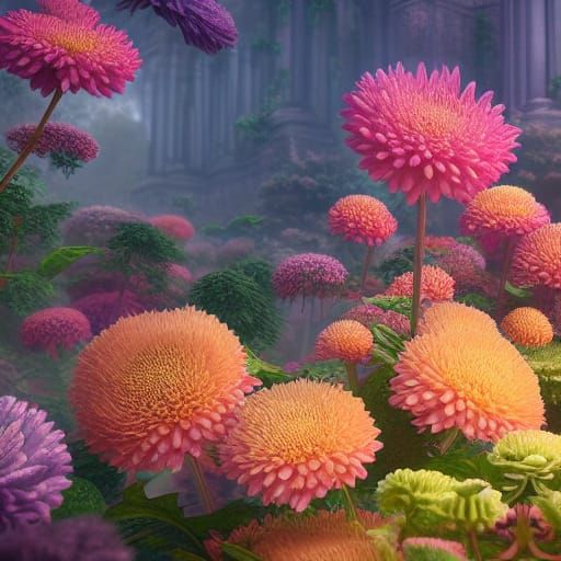 Fantastical Chrysanthemum in Deep Color