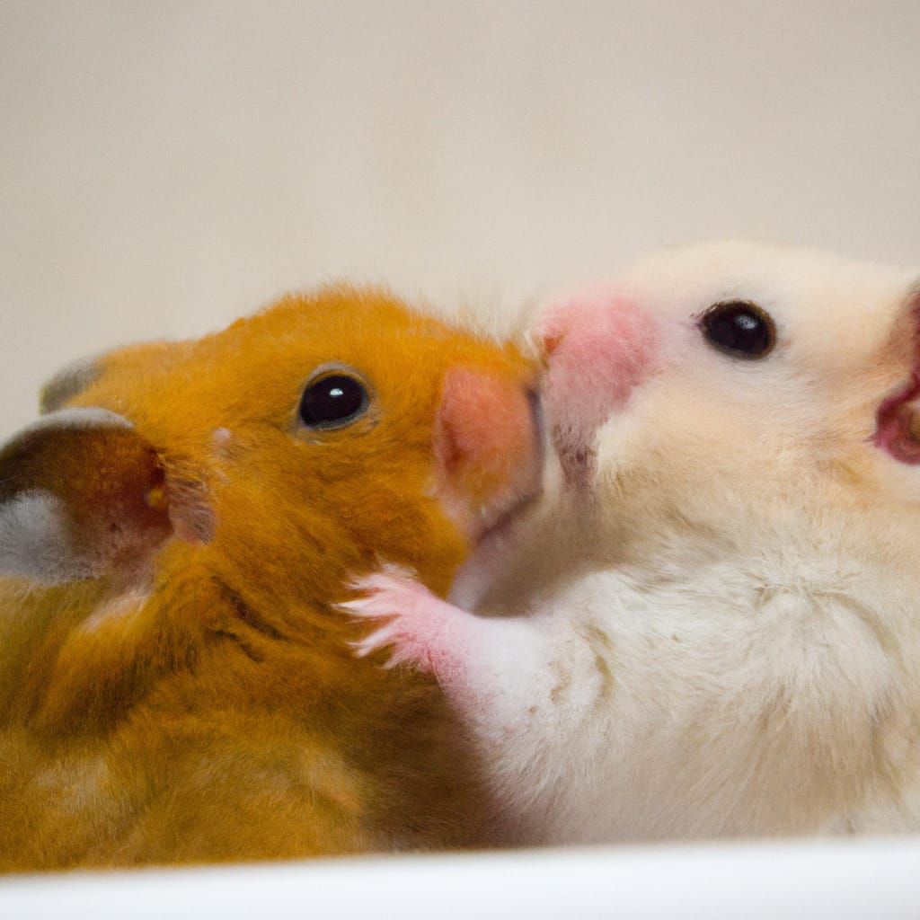 Hamsters kissing
