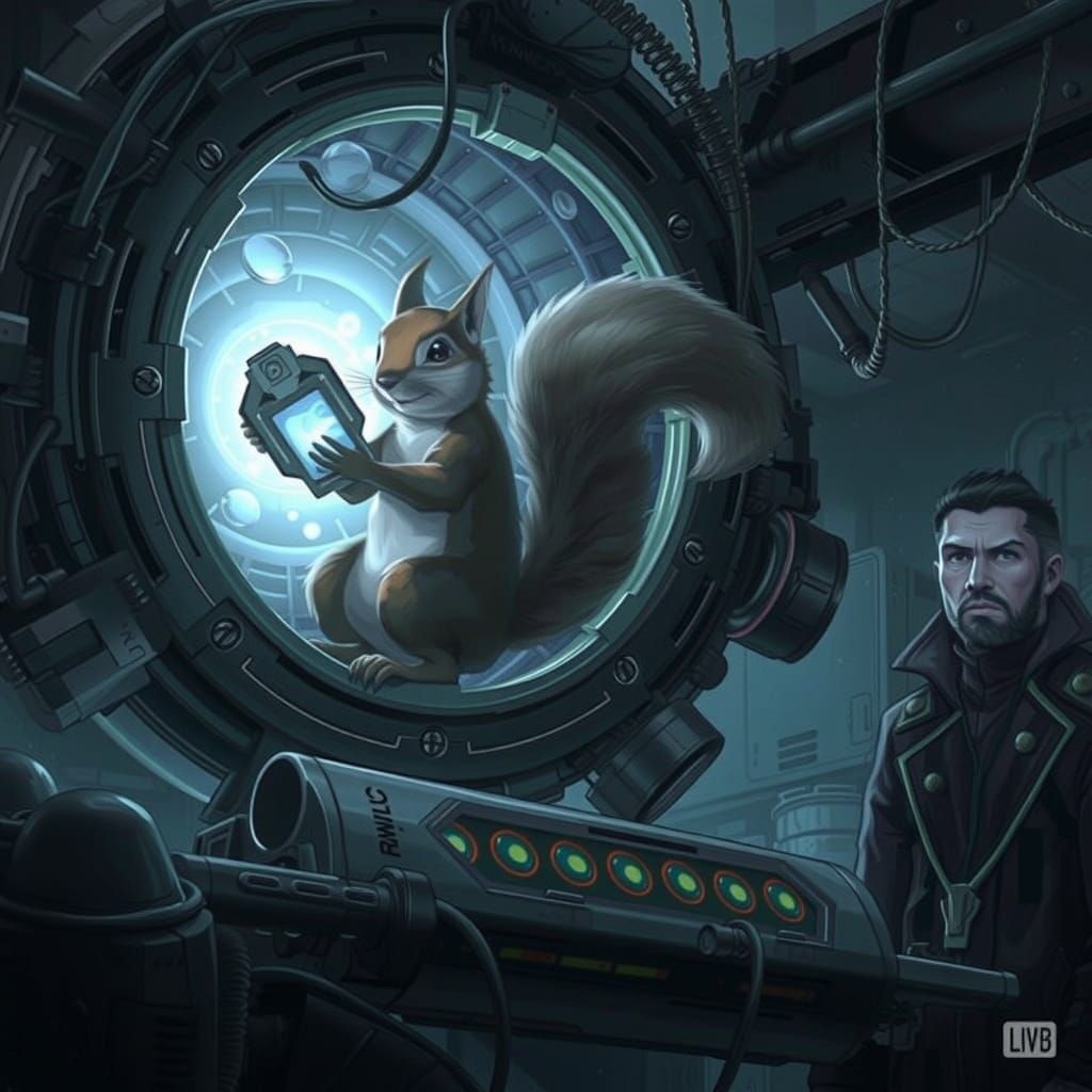 Squirrel Mischief in Viktor's Gritty Lab