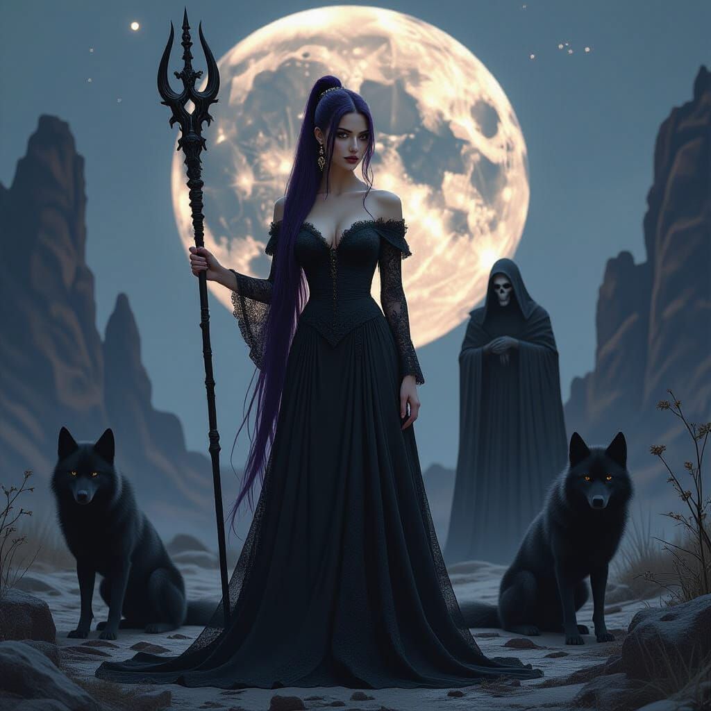 Queen Persephone in the Underworld with Pluto