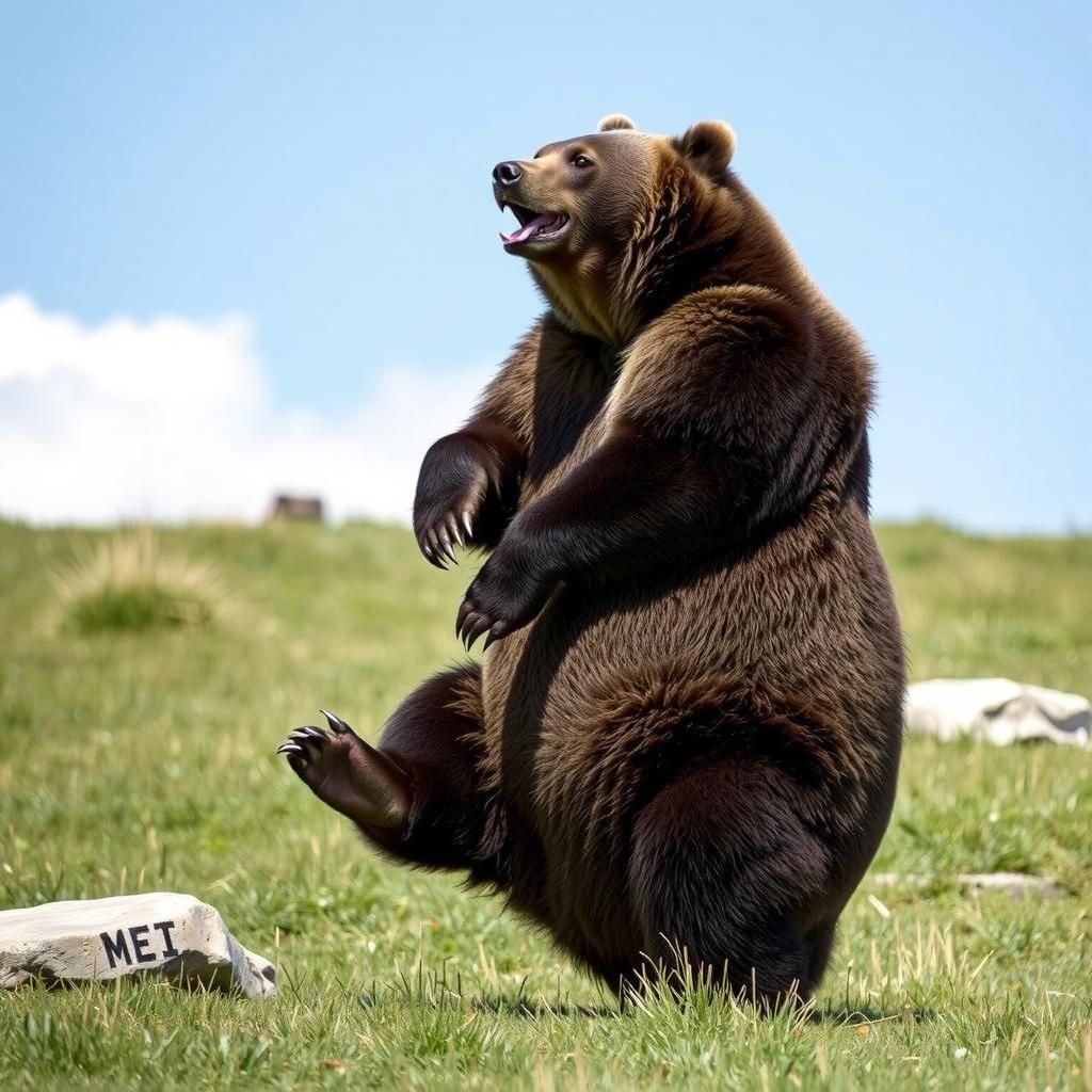 Obese Bear Handstand Photograph