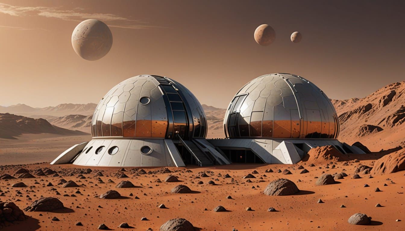 Red Planet Domes in Industrial Style