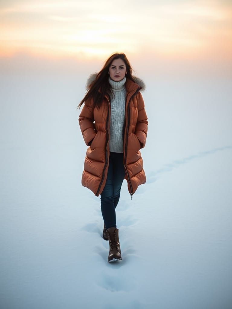 Serene Snowy Beach Morning