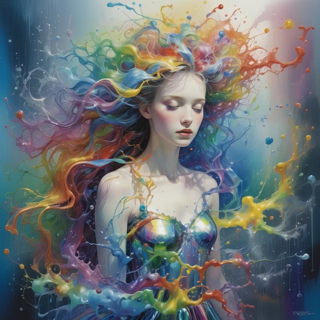 Abstract Prismatic Forms in Rainbow Colors