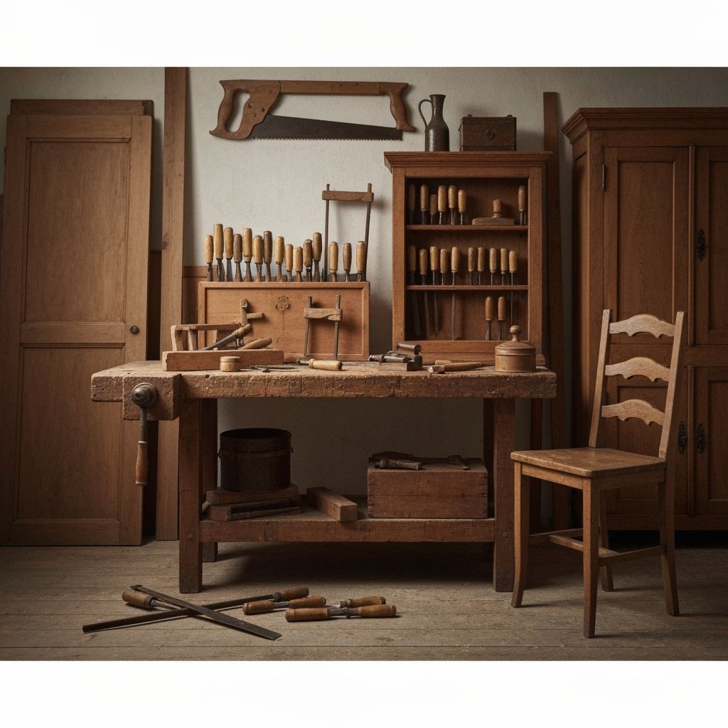 Vintage Carpentry Workshop in Realistic Style
