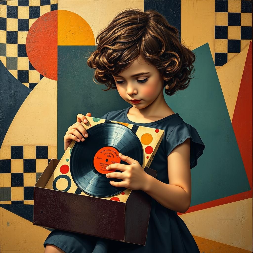 Cubist Girl Packs Record in Art Deco Style