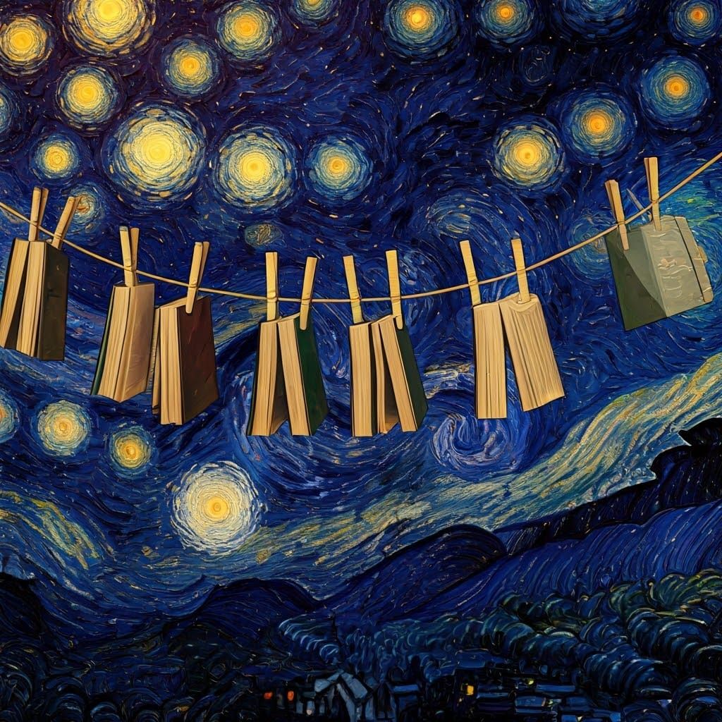 Whimsical Starry Night Bookshelf