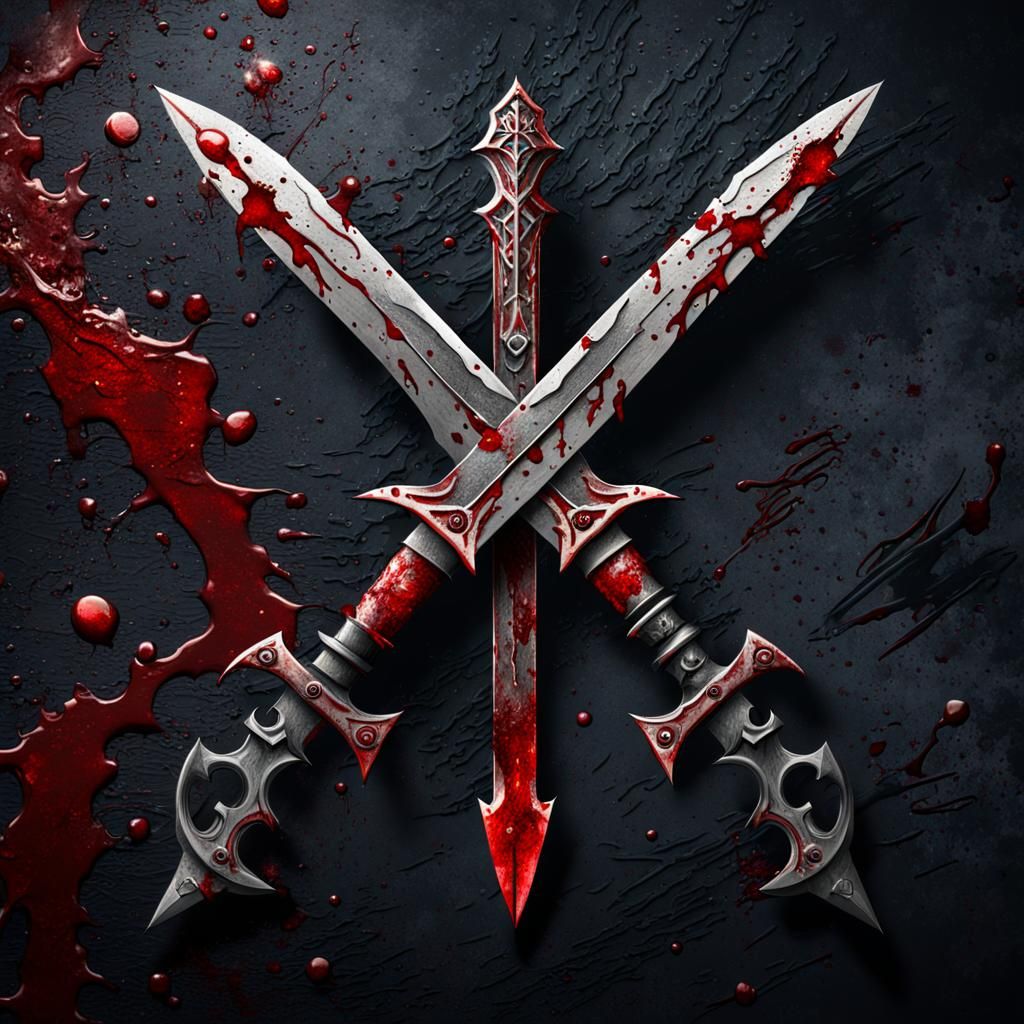 Crossed Daggers Symbol in Dark Fantasy Style