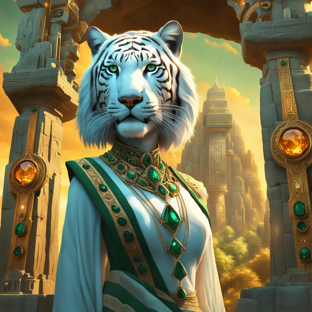 Fantasy Princess Amidst Ancient Aksum Obelisks