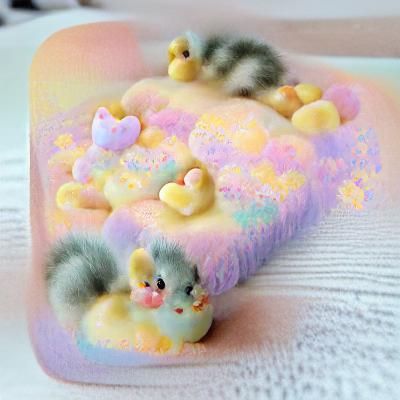 Pastel Duckling-Kitten-Bunny Hybrid in Soft Colors