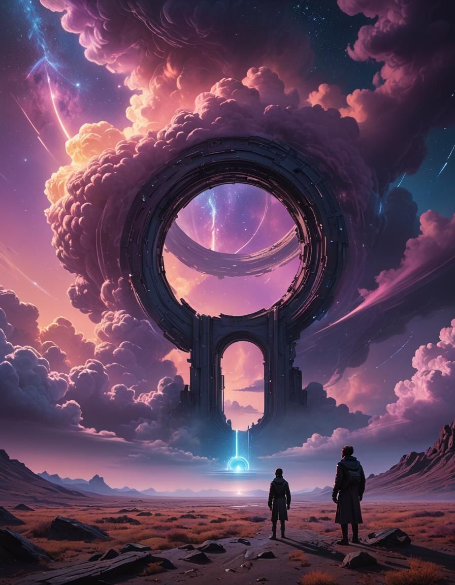 Mystical Portal to Starry Expanse: Digital Matte Painting