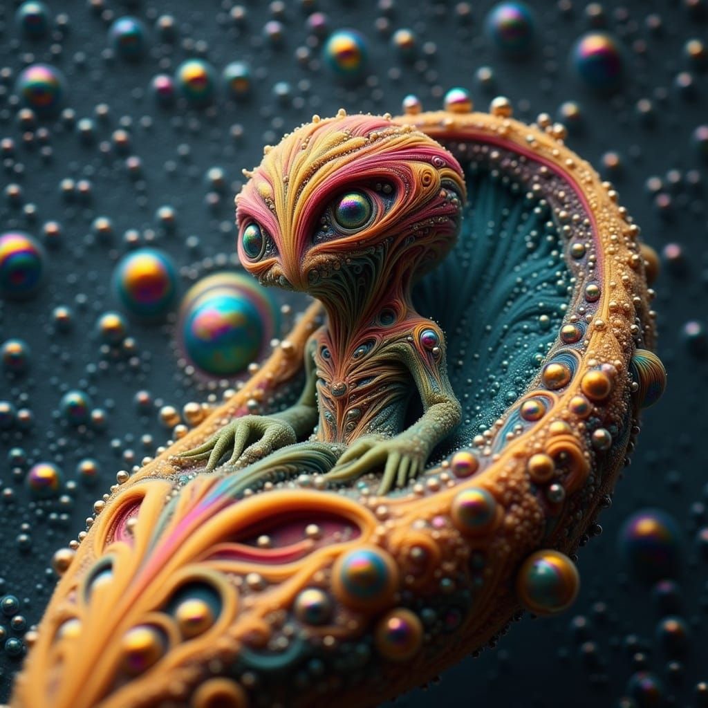 Cosmic Weaver in Vibrant Felted Wool Art