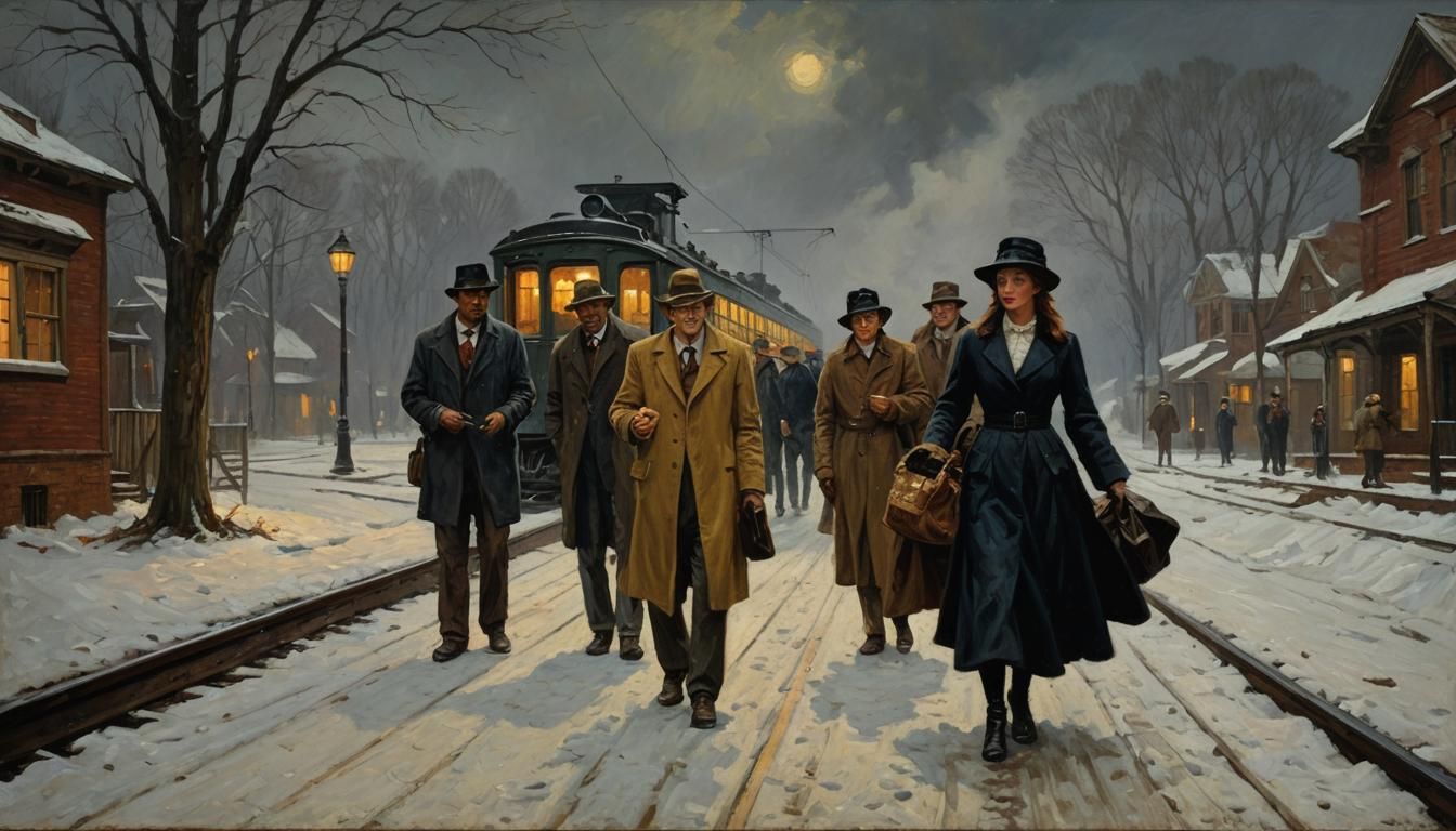 Woman's Departure: An Impasto Oil Painting