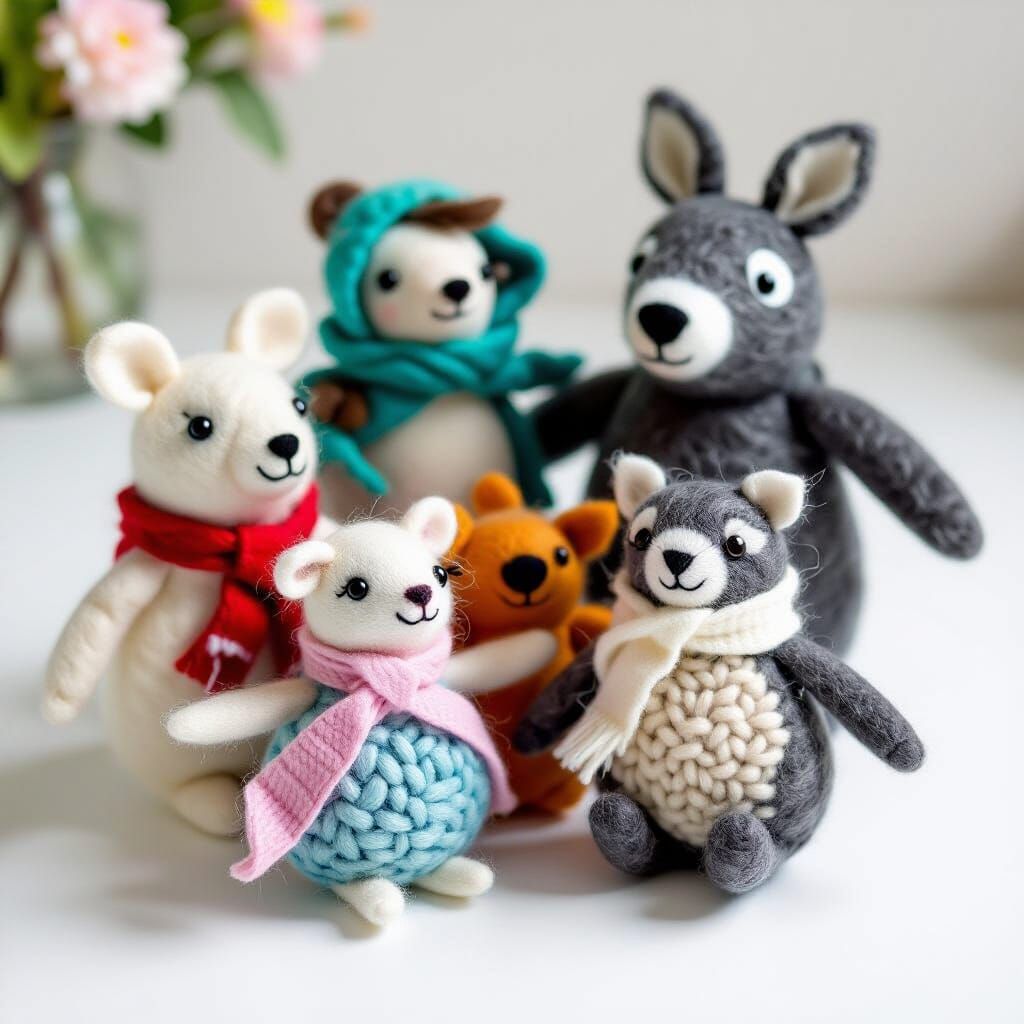 Delightful Felted Animal Friends: Miniature Fiber Art