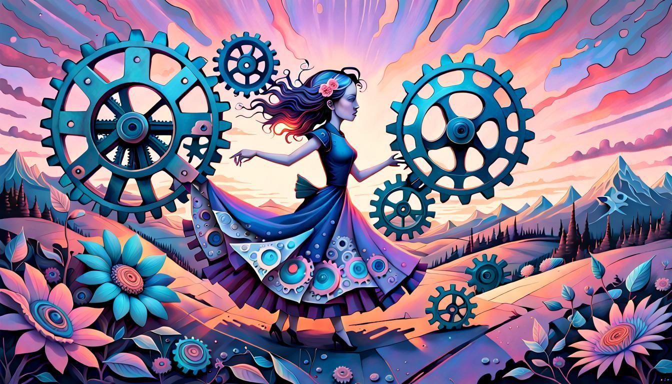 Surreal Gears in Twilight's Bloom