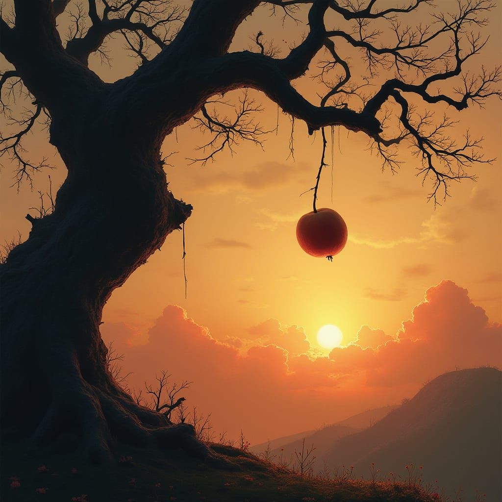 Ethereal Fruit Blooms in Golden Twilight