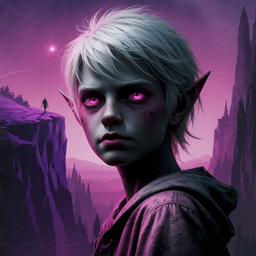 Elven Youth on a Darkened Cliffside