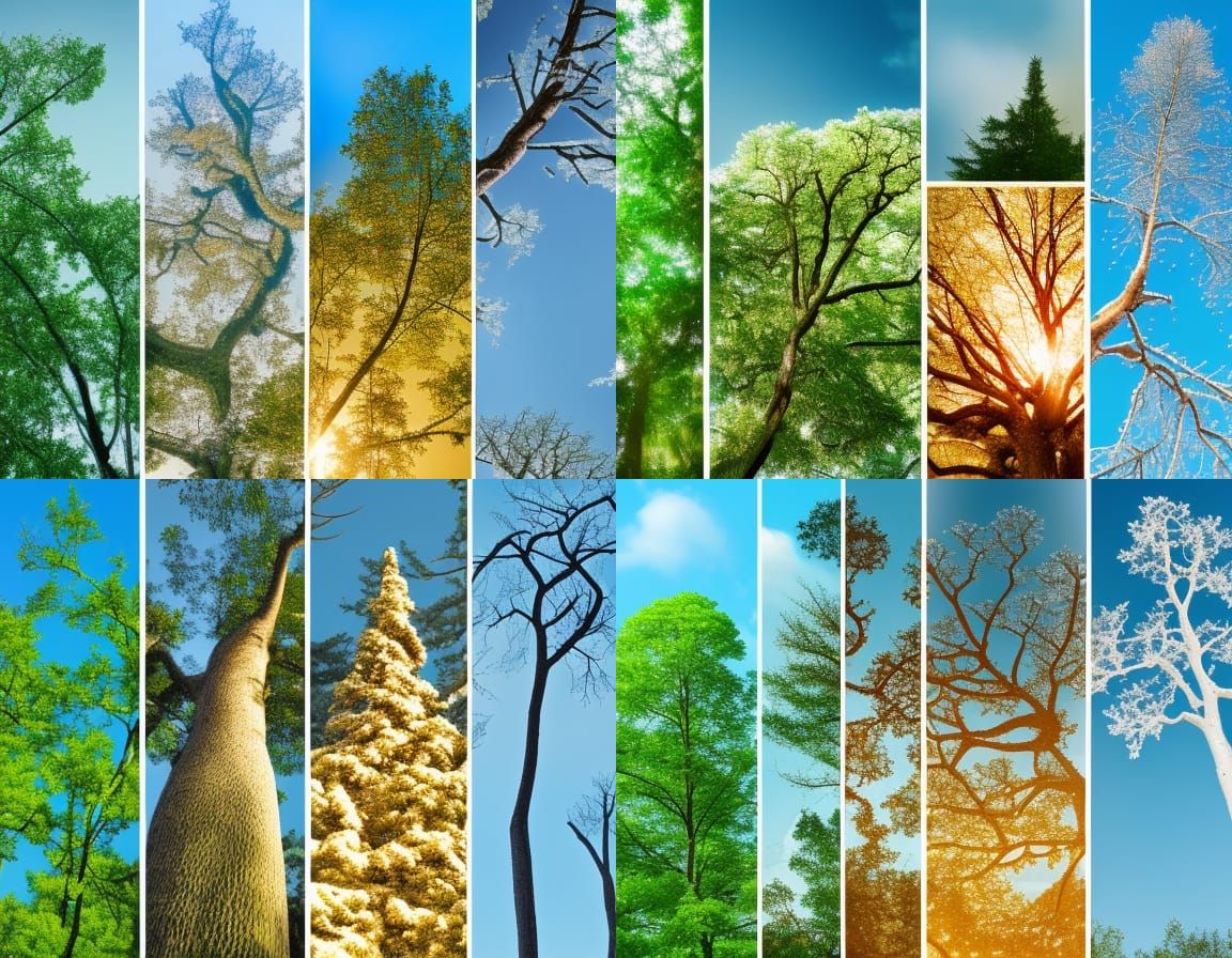 Four Seasons: Intricate Tree Portraits