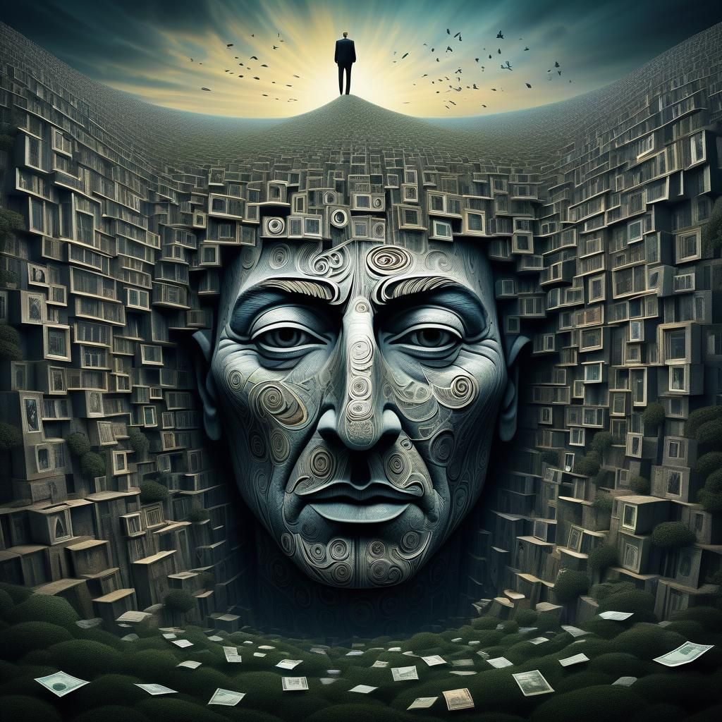 Hyperrealistic Face with Dramatic Lighting and Colorful Deta...