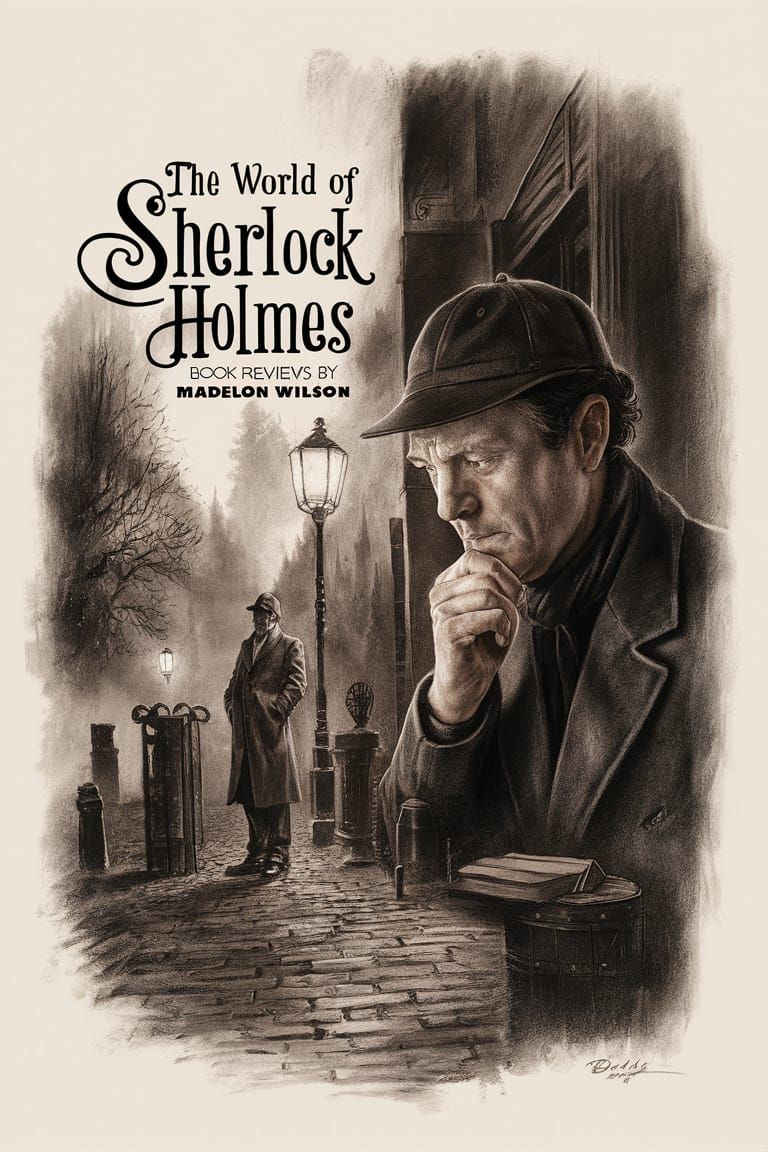 Sherlock Holmes' World: Charcoal Art in Kinkade Style