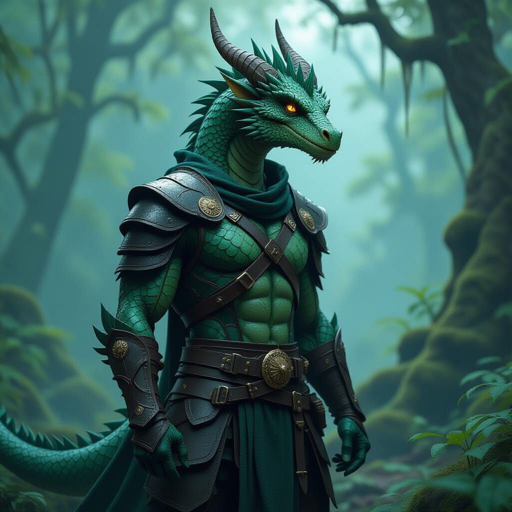 Dragon Shifter Transformation in Cinematic Landscape