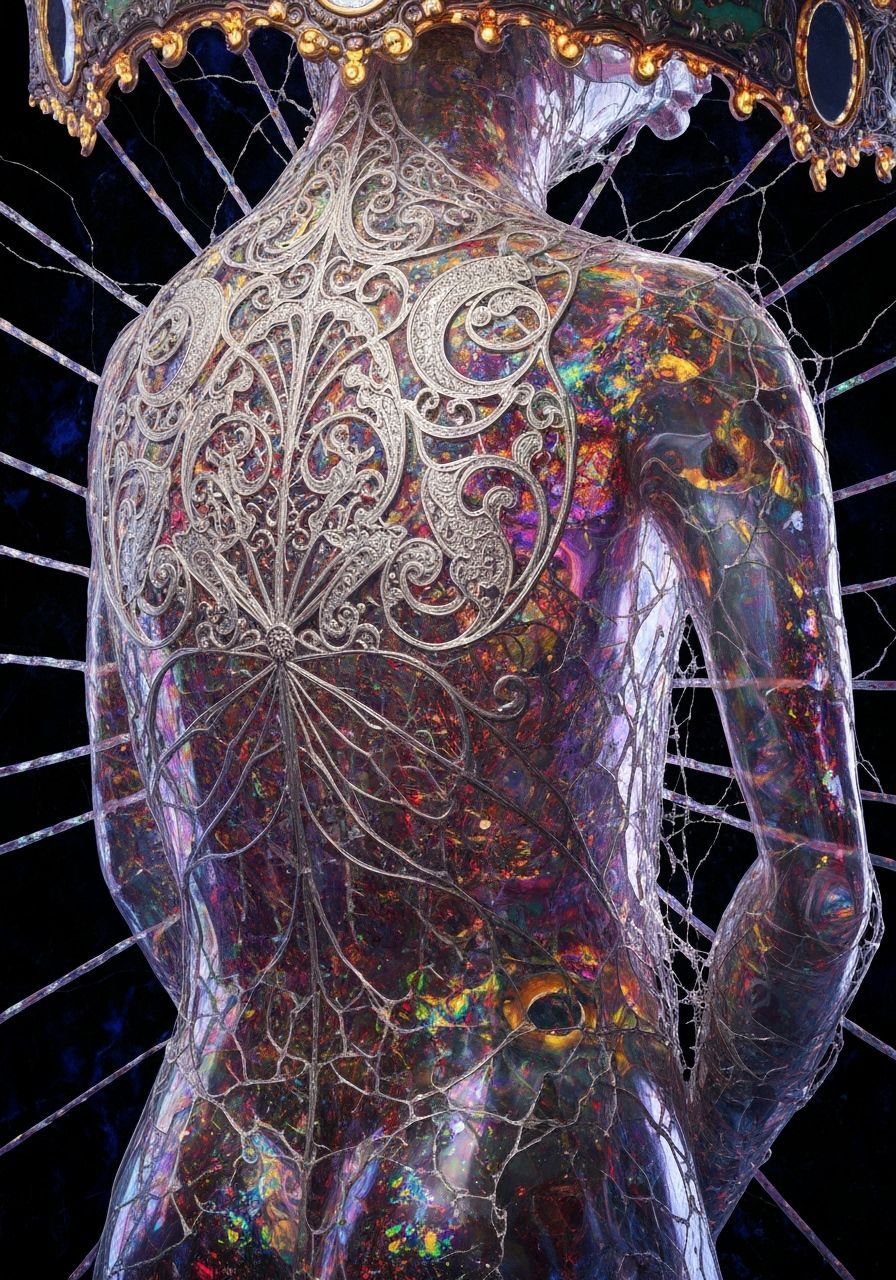 Surreal Carousel Horses with Bioluminescent Bodies