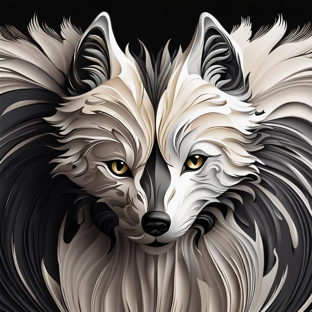 Wolves Face Off in High Detail Photography