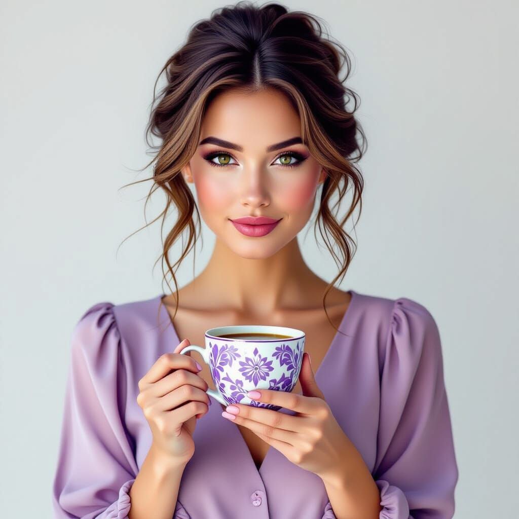 Abstract Hairstyle Portrait in Digital Sfumato