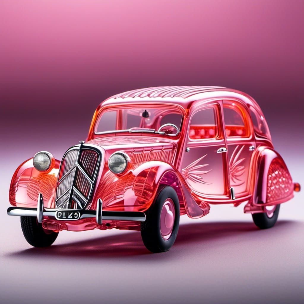Pink Crystal Citroën Traction Avant: A Glass Art Masterpiece