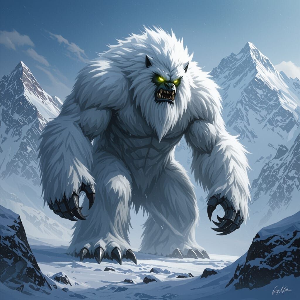 Ironclaw Yeti in Dark Fantasy Style