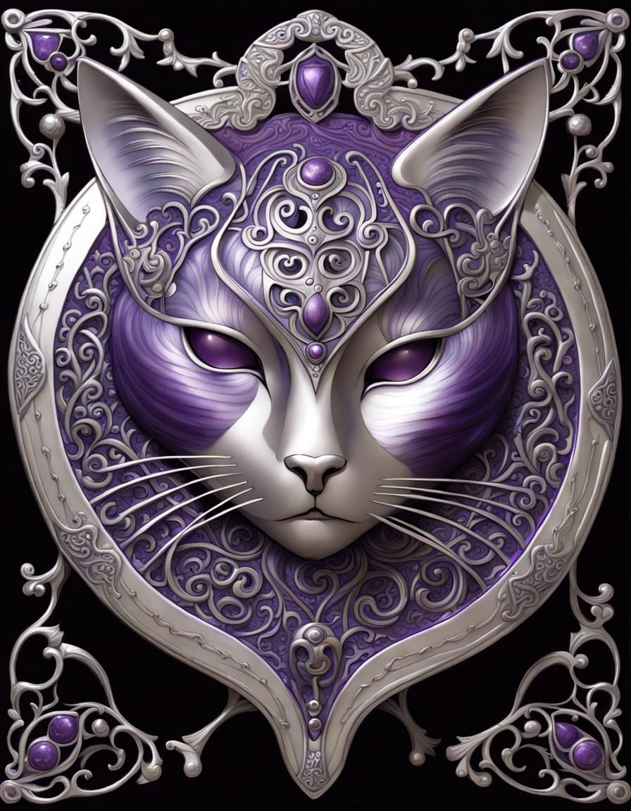 Shield of the house of the purple cat, or even a brooch
