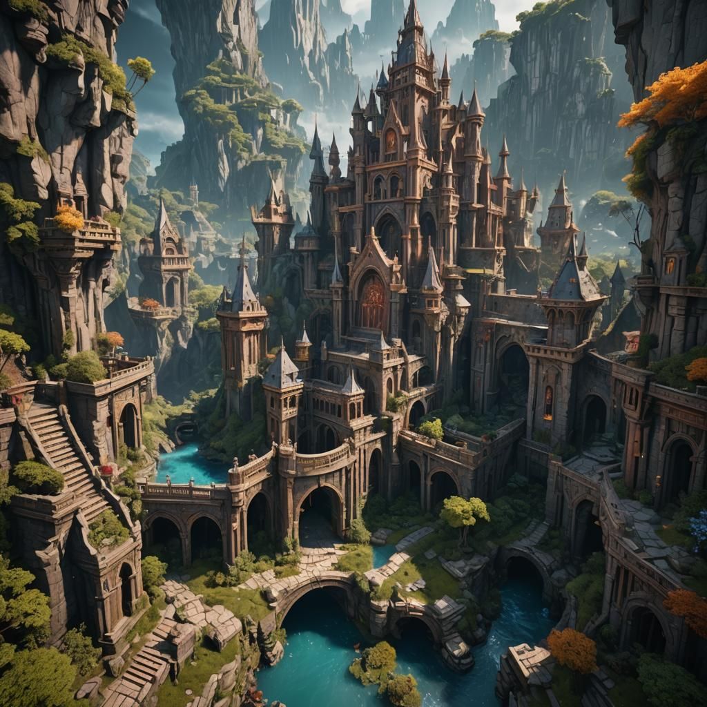 Fantastical Matte Painting with Intricate Details