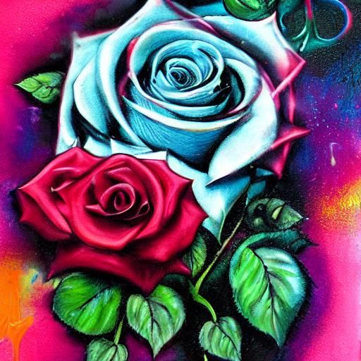 Halloween Rose in Graffiti Splash Art Style