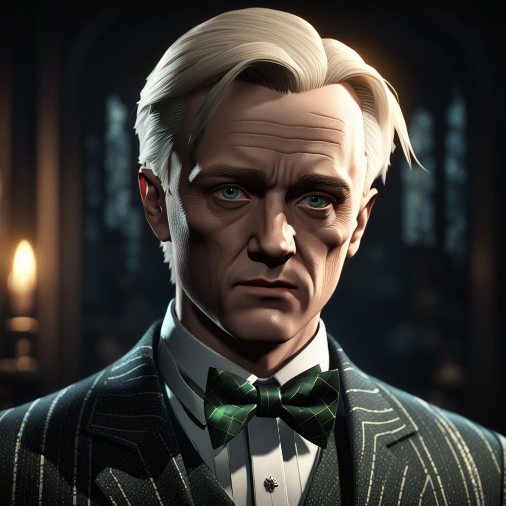 Draco Malfoy spiky gelled hair with bow tie