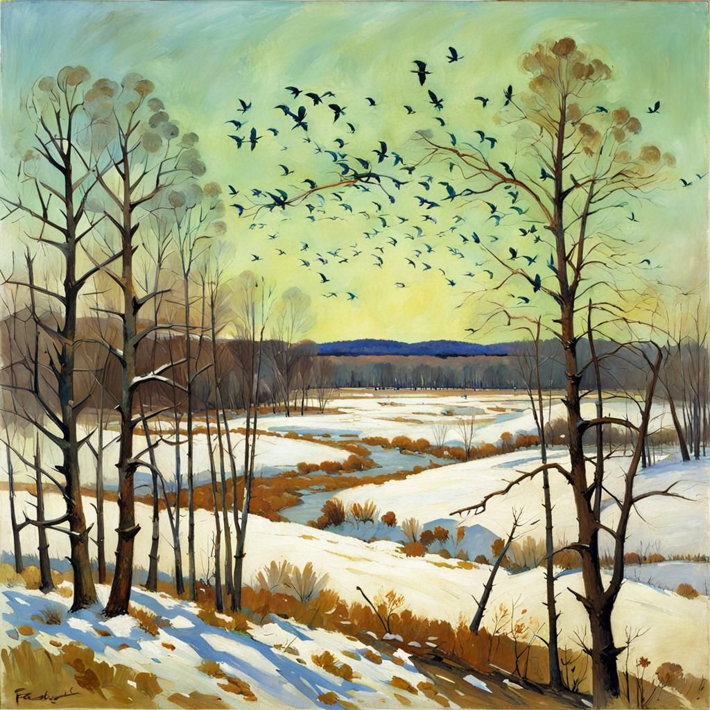 Minnesota Spring Bird Migration in Remington Style