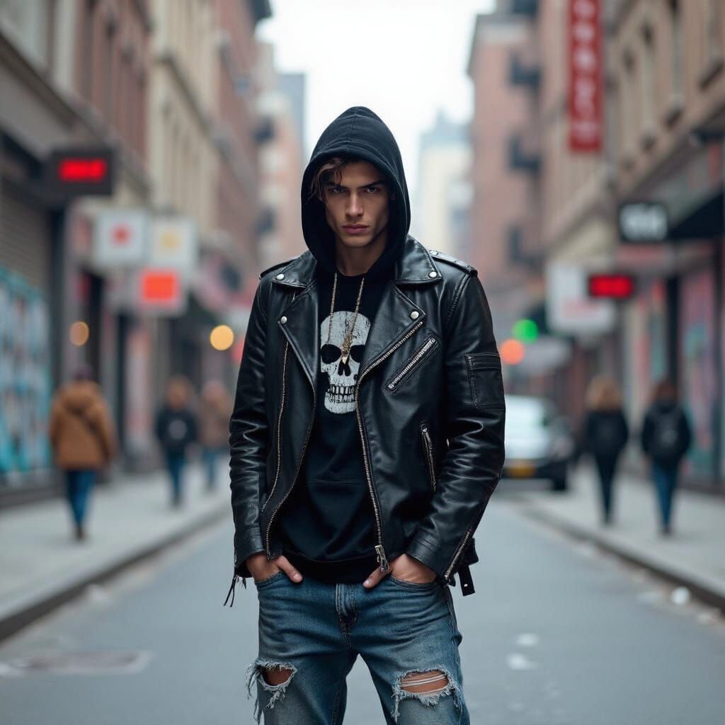 Defiant Rebel in Urban Street Art Style