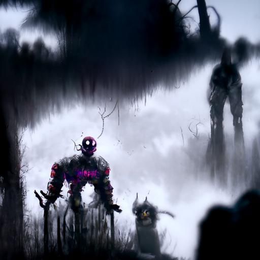 Sinister FNAF Scene in Digital Painting Style