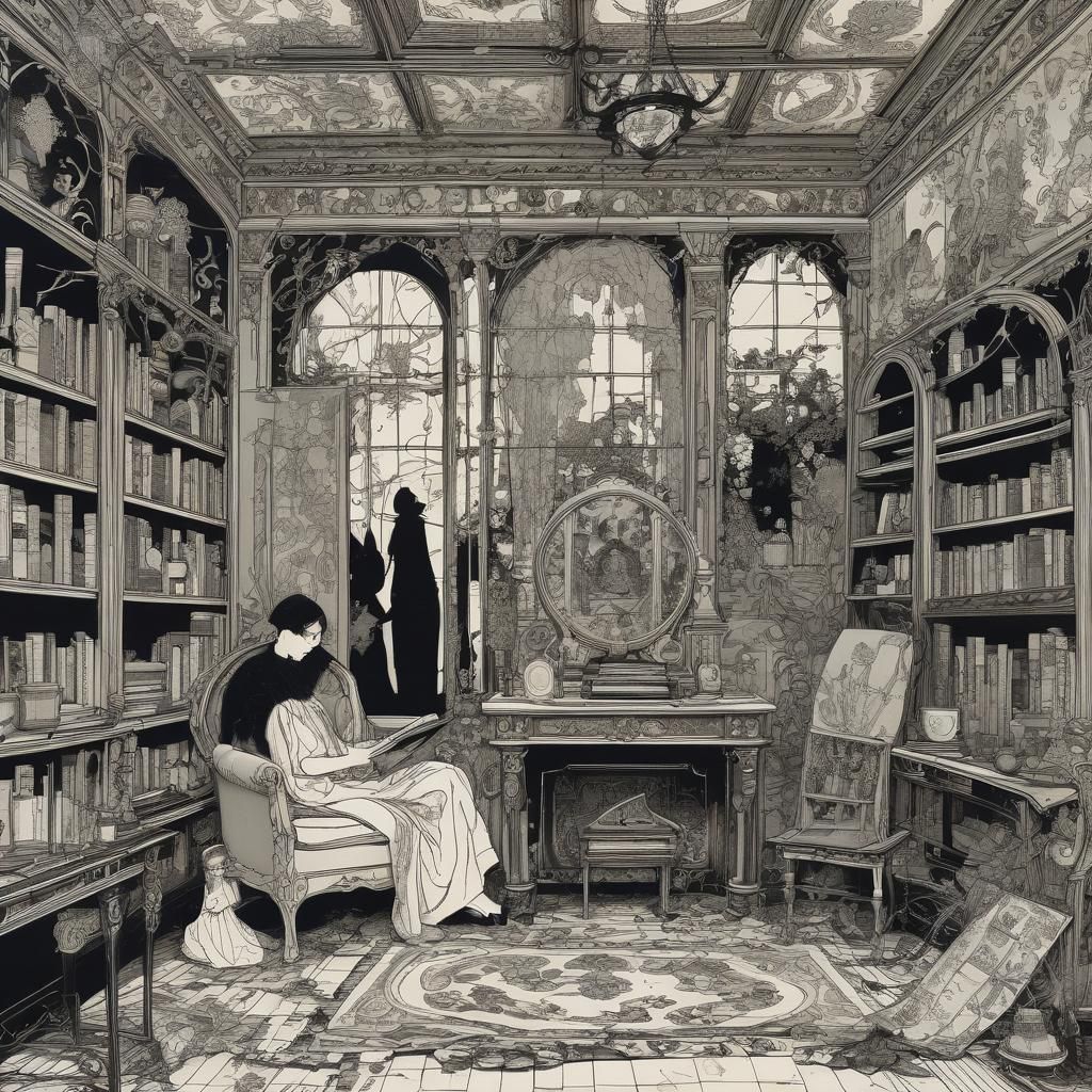 A Haunting Photograph of a Ruined Mansion in a Curiosity Sho...