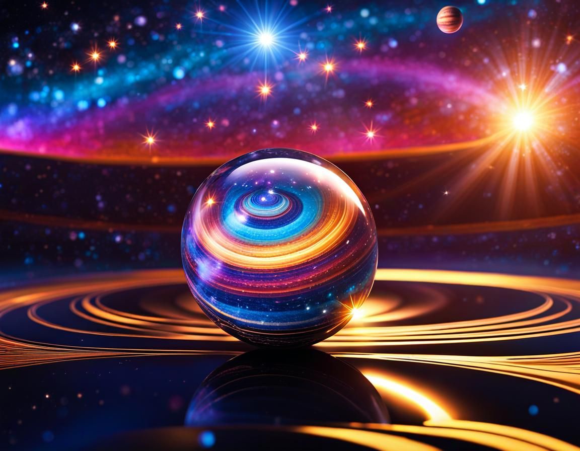 Radiant Solar System in Psychedelic Space